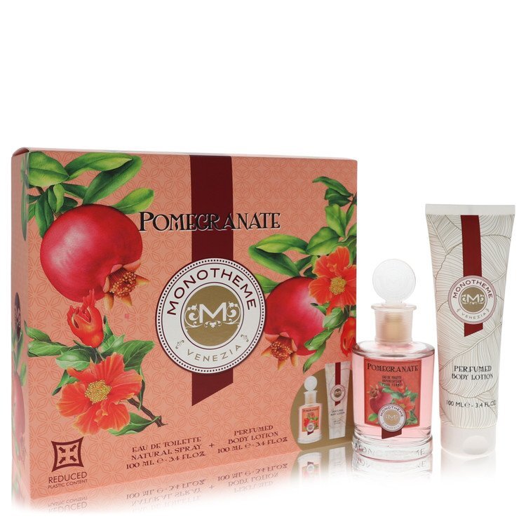 Monotheme Pomegranate by Monotheme Gift Set -- 3.4 oz Eau De Toilette Spray + 3.4 oz Body Lotion (Women)