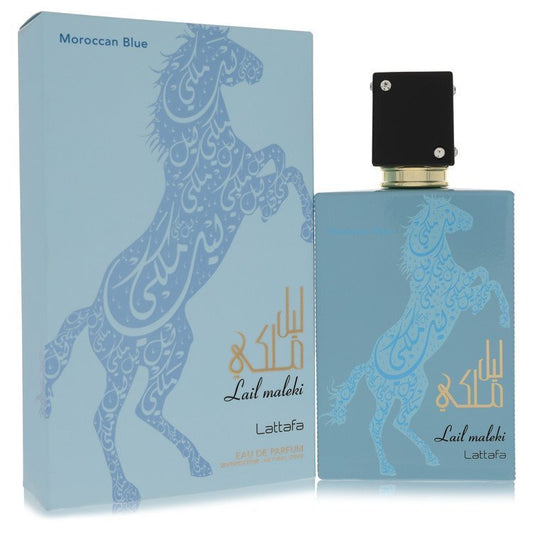 Lattafa Lail Maleki Morrocan Blue by Lattafa Eau De Parfum Spray (Unisex) 3.4 oz (Men)